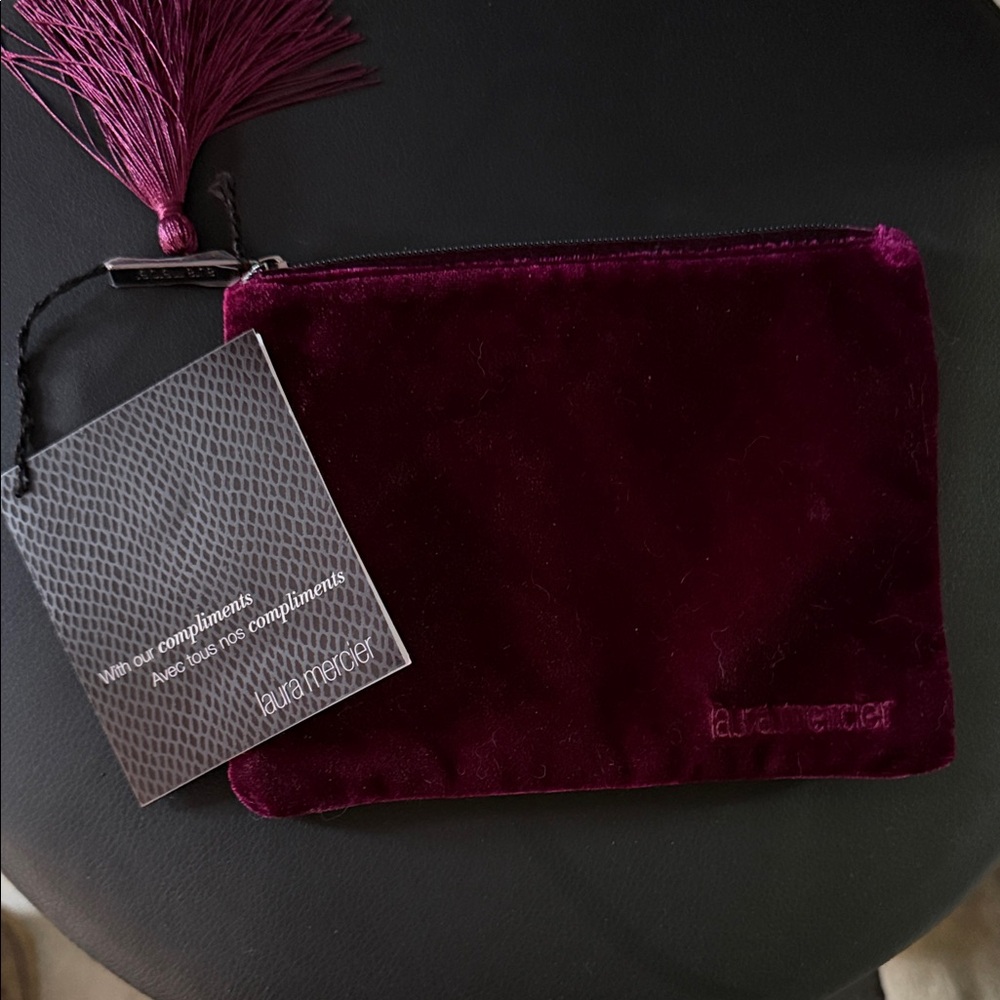 laura mercier Velvet Makeup Pouch in Deep Wine